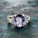 Vintage Ring 1980s Cubic Zirconia Ring Clear Austrian Crystal 18k Gold Antique Womans Jewlery