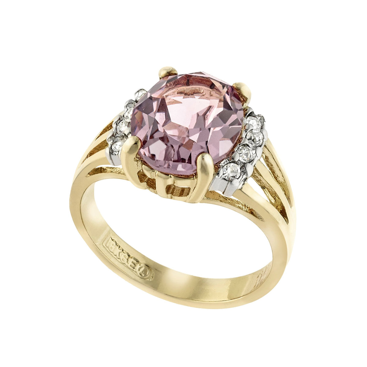 Vintage Ring 1980's Alexandrite Cubic Zirconia Ring with Clear Swarovski Crystals 18k Gold  R1664-AY - Limited Stock - Never Worn