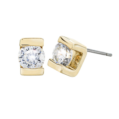 Vintage Earrings Clear Cubic Zirconia Post Earrings Womans Antique Jewelry 1 ct. weight EachE3118