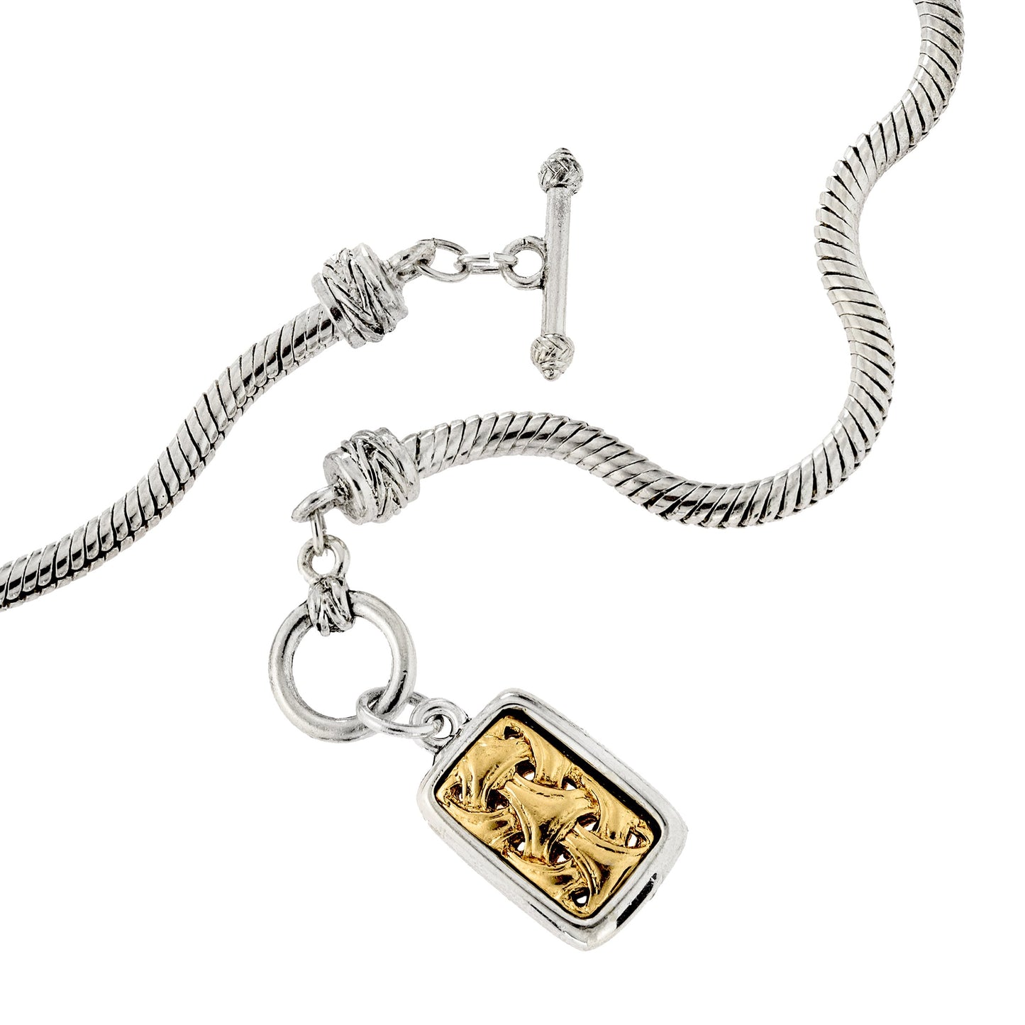 Vintage Oscar De La Renta 18 Inch and White Gold Silver Pendant Necklace 1 Inch Pendant OSN-612-WY Antique Womans Jewelry