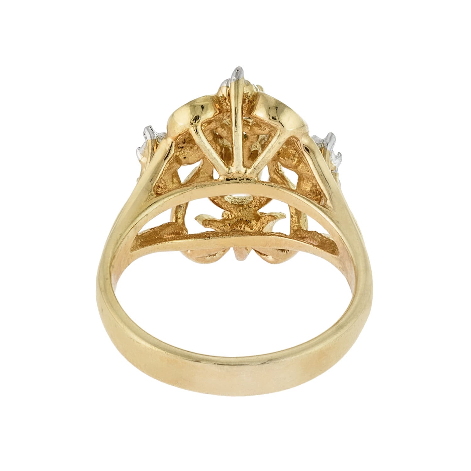 Vintage Ring 1980's Ring Emerald and Clear Austrian Crystal 18k Gold Made in the USA R2057 - Limited Stock - Never Worn