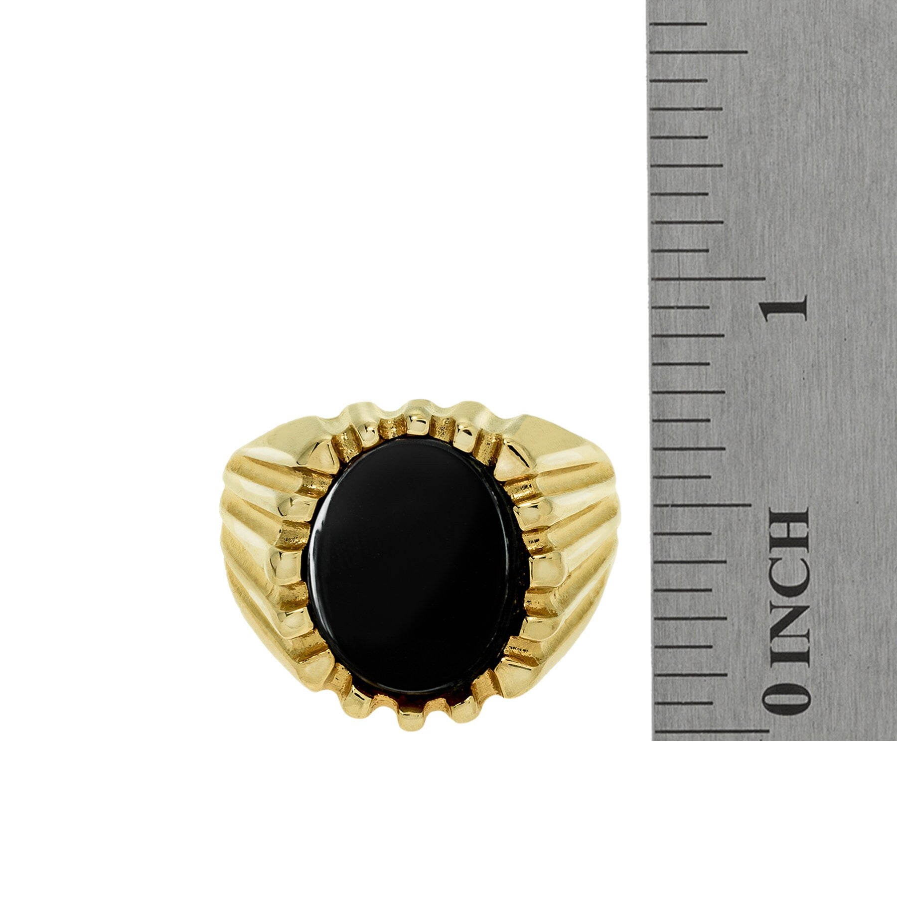 Vintage Ring 1980s Men's Genuine Onyx 18kt Gold Plated Antique Jewelry for Men #R1960 - Limited Stock - Never Worn