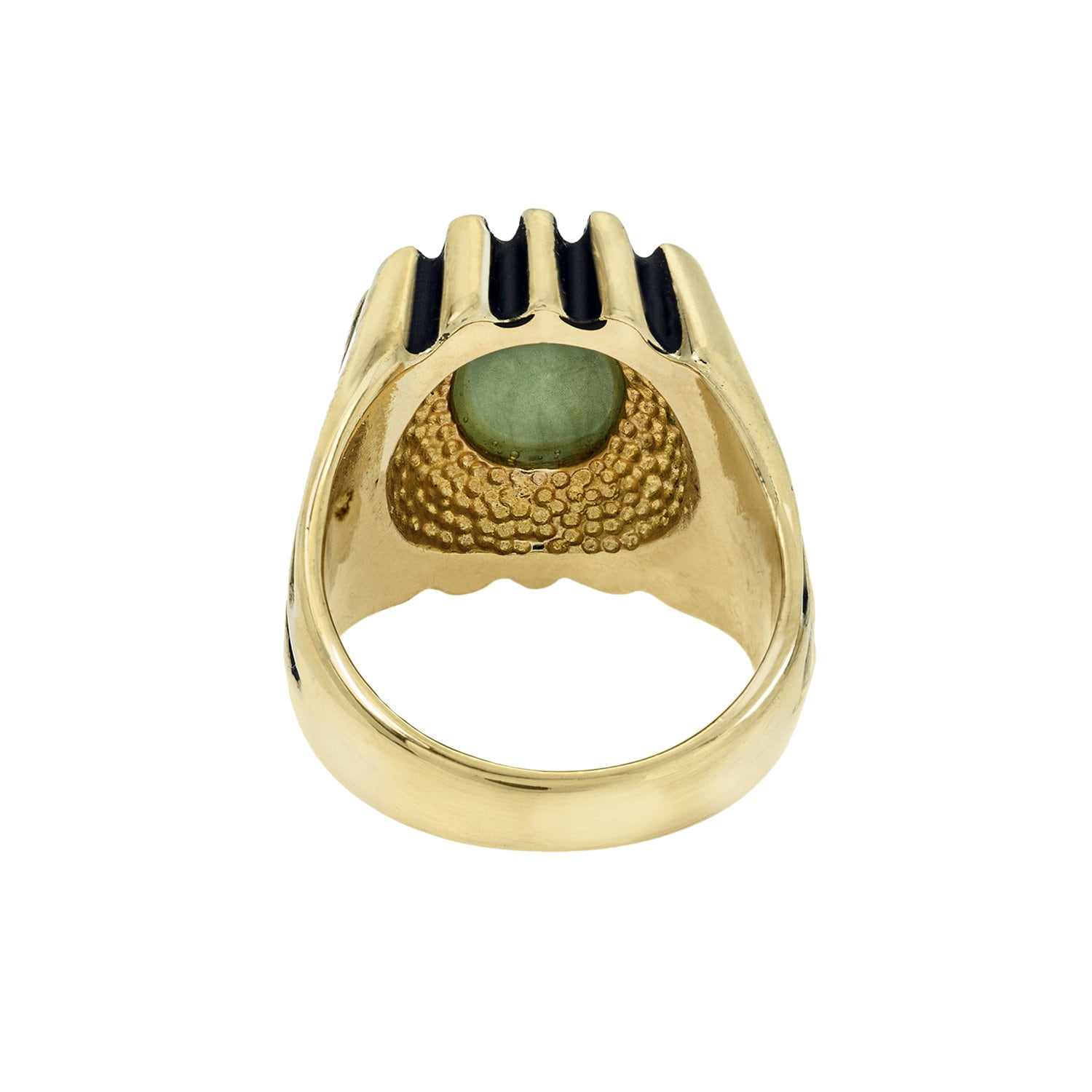 Vintage Ring 1980s Mens Genuine Jade Antique 18kt Gold Plated Ring #R1960 Mens Jewelry - Limited Stock - Never Worn