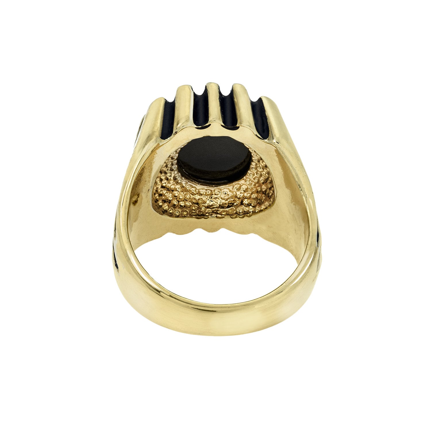 Vintage Ring 1980s Mens Genuine Onyx Antique 18kt Gold Plated Ring Man Jewelry #R1960 - Limited Stock - Never Worn