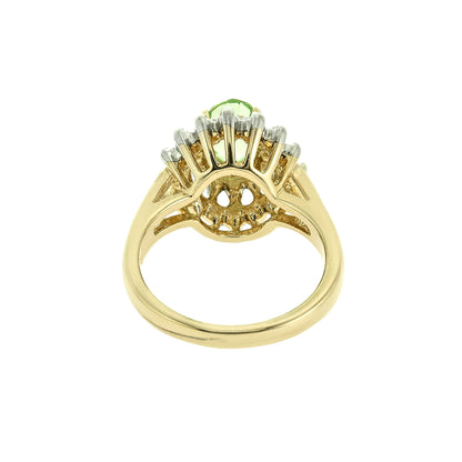 Vintage Ring Peridot and Clear Swarovski Crystals 18k Gold  #R1352-E - Limited Stock - Never Worn