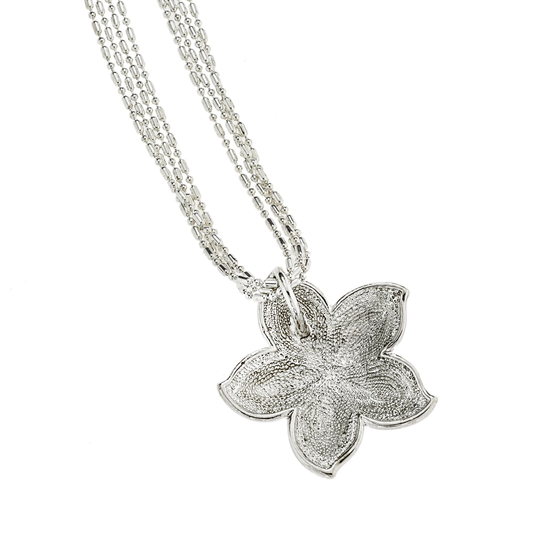 Vintage Oscar De La Renta 24 Inch White Gold Silver Tone Star Pendant Necklace #OSN-630-W - Limited Stock - Never Worn