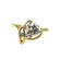 Vintage Ring Cubic Zirconia or Austrian Crystal Heart Ring 18k Gold  Electroplated Love Engagement Womens RingR2339