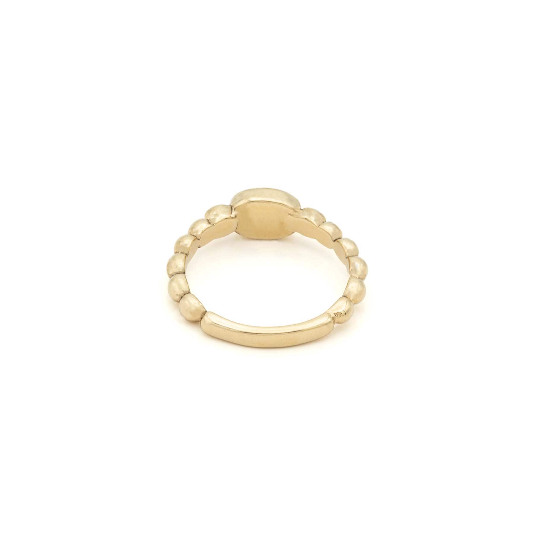 Vintage Ring Peridot Cabochon and Clear Crystal 18kt Gold Antique Womans Ring R2683 - Limited Stock - Never Worn