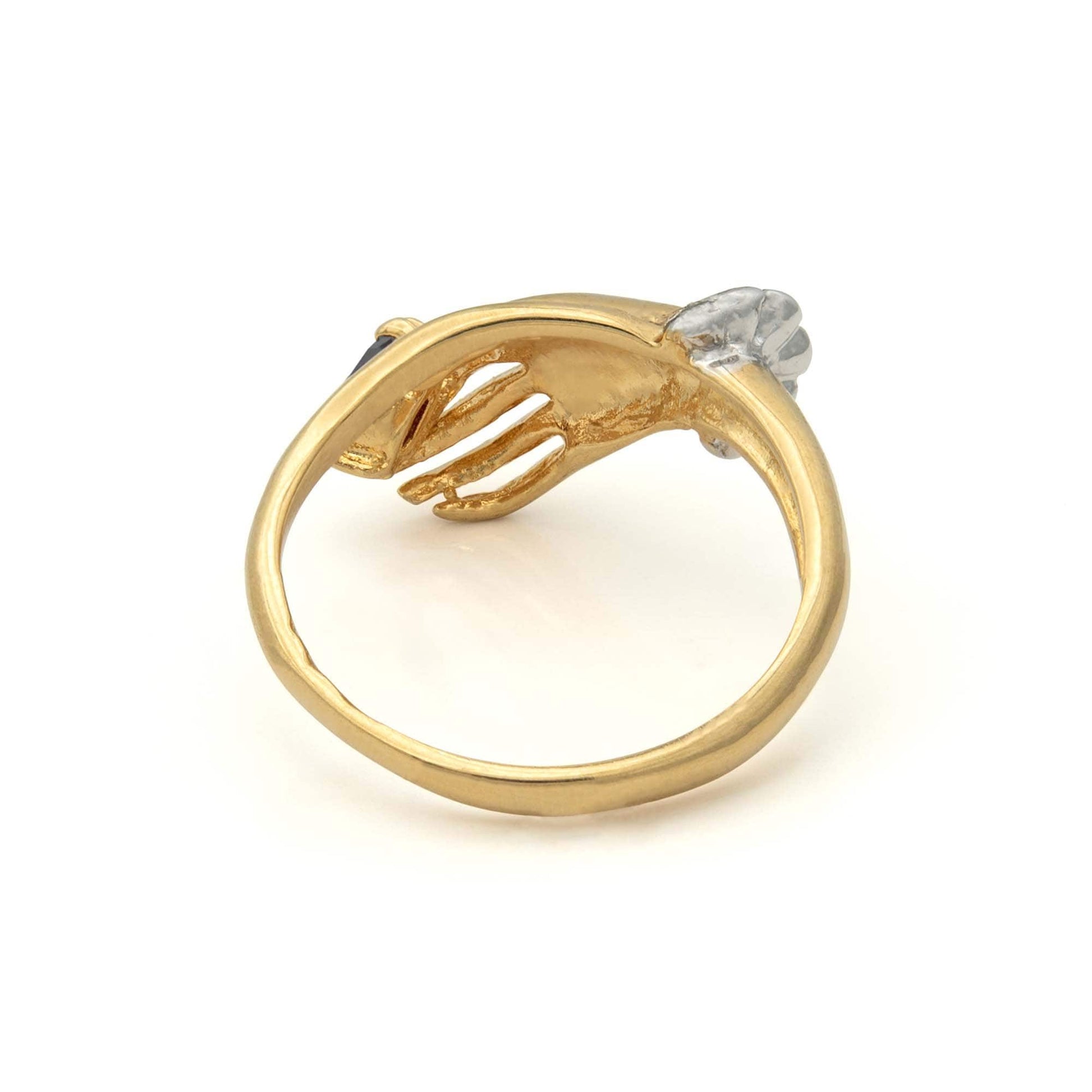 Vintage Ring Black and Clear Austrian Crystals 18k Gold Woman's Antique Rings Victorian Handmade Jewelry #R2964 - Limited Stock - Never Worn