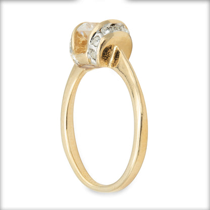 Vintage Ring Cubic Zirconia Solitaire Engagement Style Ring 18KT Gold #R3464 - Limited Stock - Never Worn