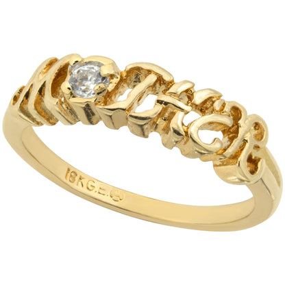 Vintage Ring 1980s Mother Band Ring Clear Cubic Zirconia Mother's Day Gift Antique Womans R3861 - Limited Stock - Never Worn