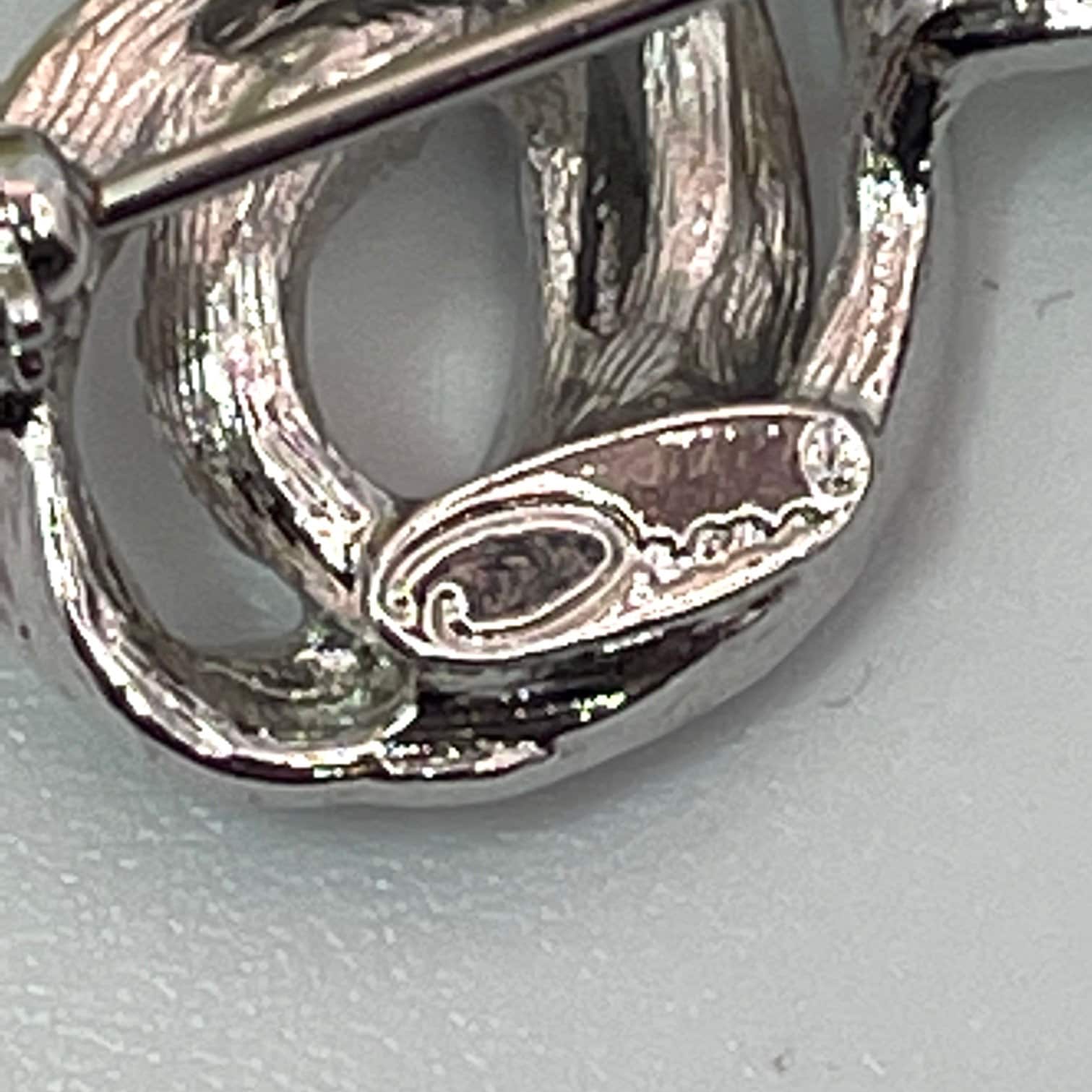 Oscar de la Renta Vintage Crystal and Epoxy Tulip Flower Pin OS-P942
