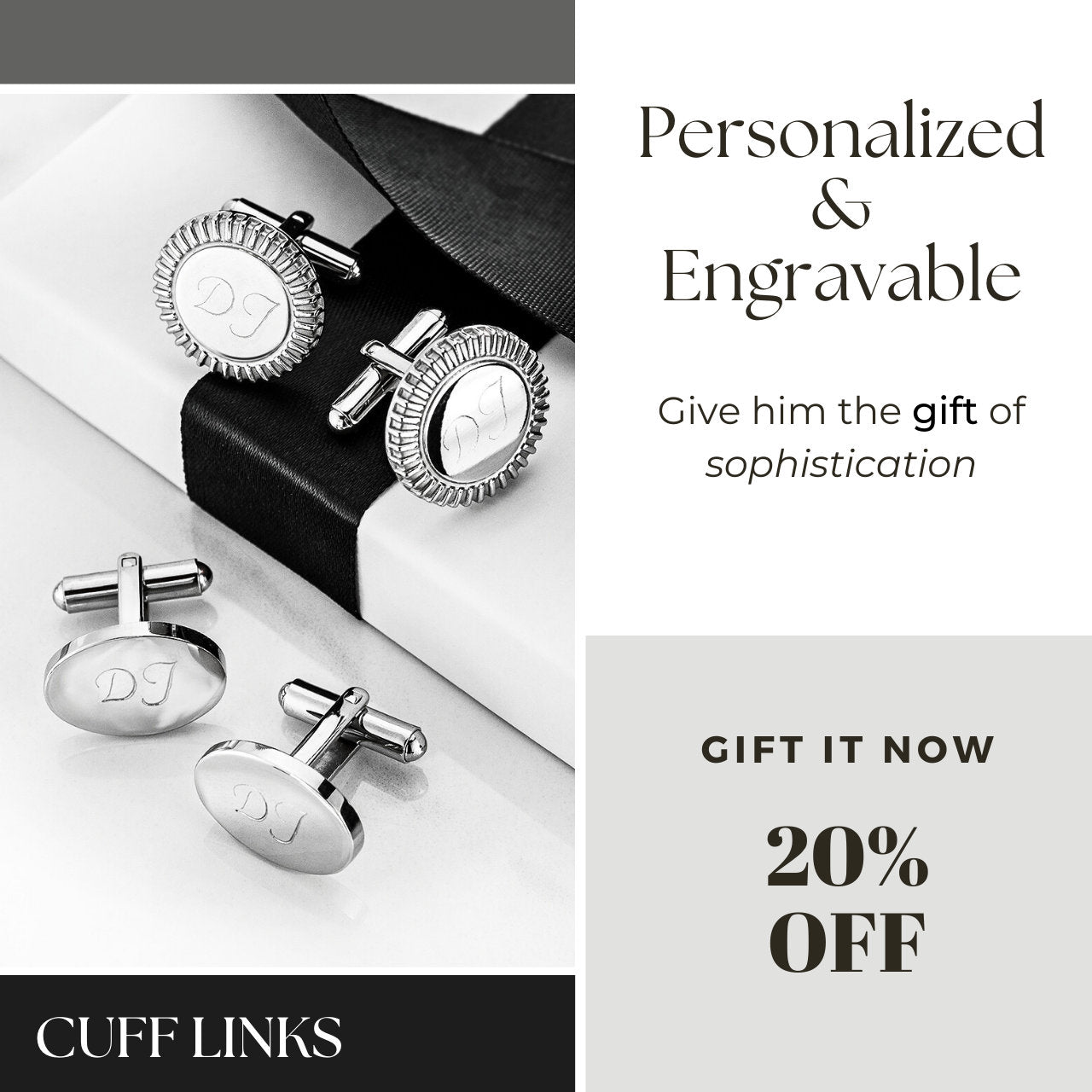 Engravable Cuff Links Cufflinks For Men Initials Dad Fathers Day Gift Suit Gold Silver Accessories Personalized Monogramed Steel Letter