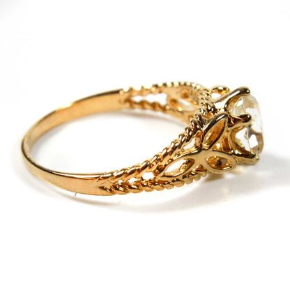 Vintage Ring Clear Swarovski Crystal 18k Gold Filigree Cocktail Ring Antique Womans Jewlery Size #R300 - Limited Stock - Never Worn