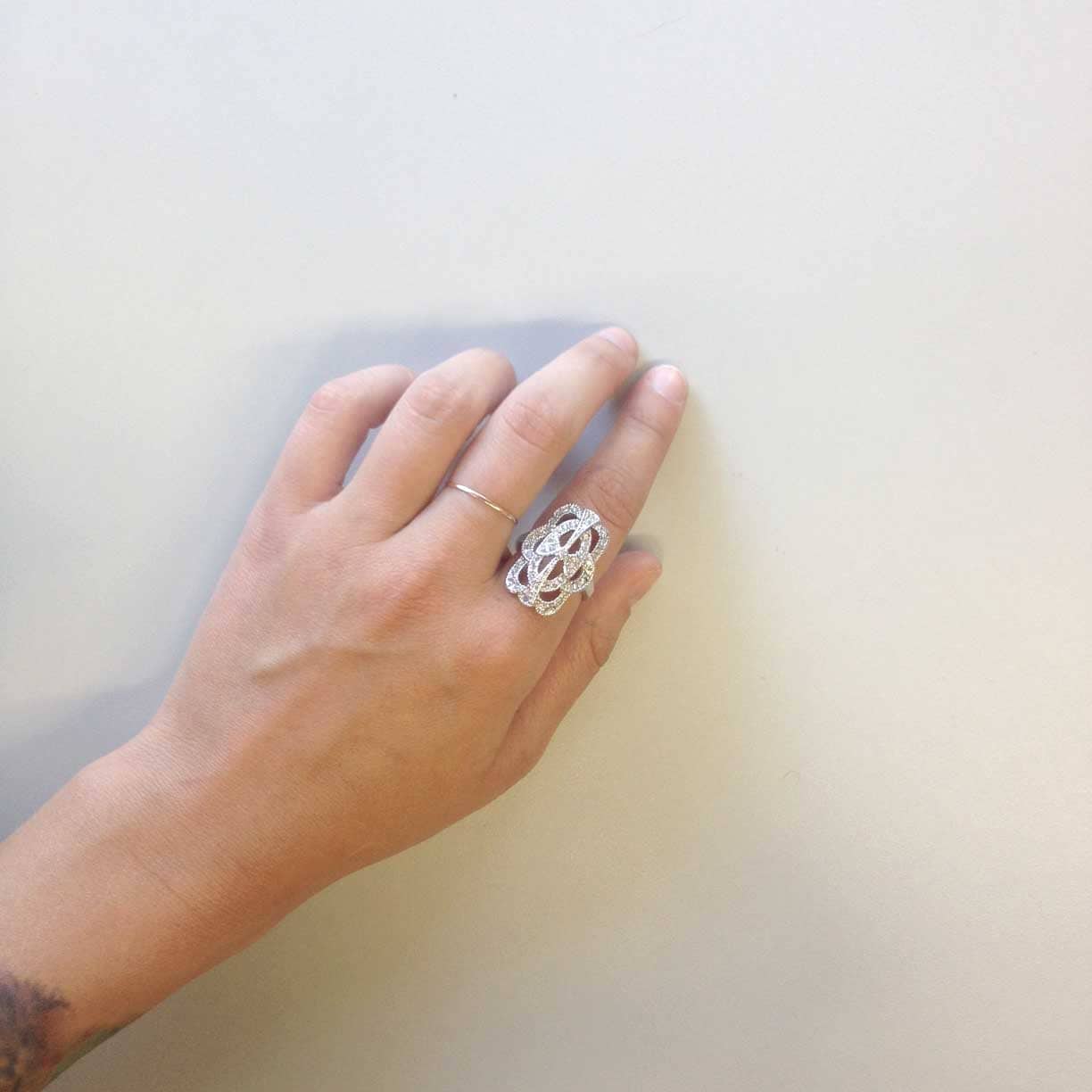 Vintage Ring Swarovski Crystals 18kt White Gold Silver  #R1861 - Limited Stock - Never Worn