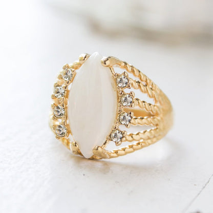 Vintage Ring Genuine Opal Ring Filigree Style 18k Gold Made in the USA #R574 - Limited Stock - Never Worn