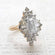 Vintage Jewelry Ruby or Clear Cubic Zirconia Cocktail Ring 18k Yellow Gold Electroplated  Made in the USA