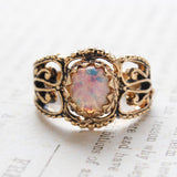 Gold Harlequin Opal Antiqued