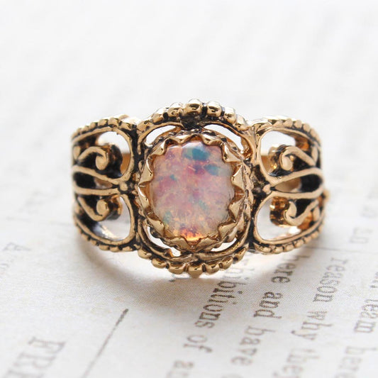 Gold Harlequin Opal Antiqued / 5