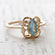 Vintage Jewelry Marquise Cut Jet Black Crystal Cocktail Ring in 18k White Gold Electroplate