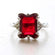 Vintage Ring Emerald Cut Blue Topaz Crystal 18kt Yellow Gold Eectroplated Ring December Birthstone