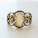 Vintage Ring Genuine Opal Cocktail Ring Antiqued 18kt Yellow Gold Electroplated Made in the USA