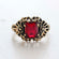 Vintage Ring Emerald Cut Emerald Austrian Crystal 18kt Antiqued Yellow Gold Plated Filligree Ring