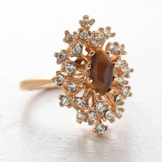 Genuine Tiger Eye Gold Clear Crystal / 5
